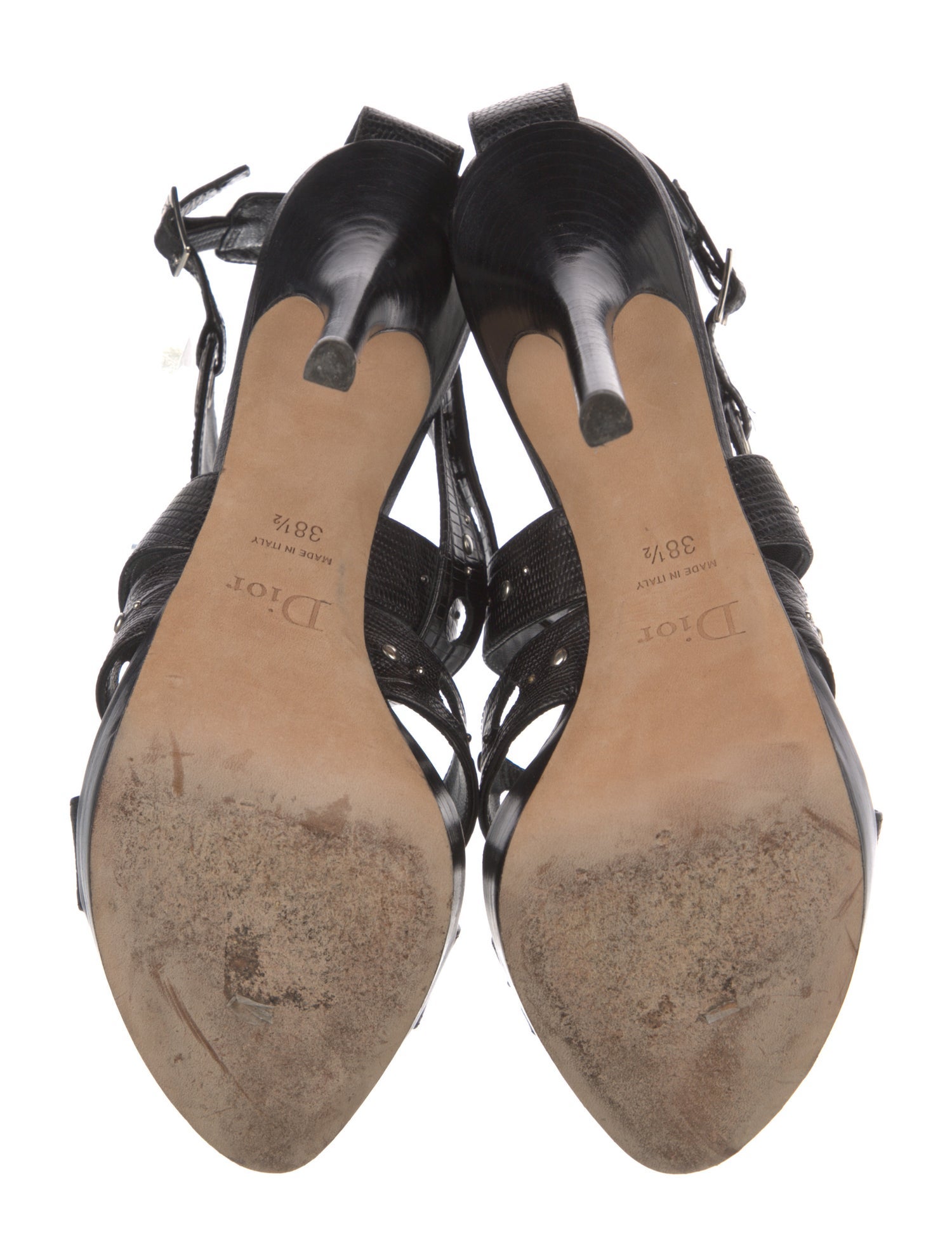 Christian Dior Leather Studded Accents Slingback Sandals